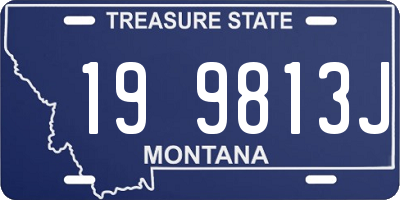 MT license plate 199813J
