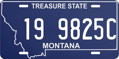 MT license plate 199825C