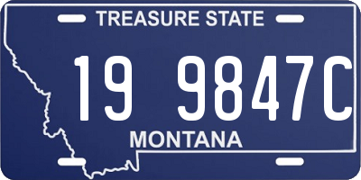 MT license plate 199847C