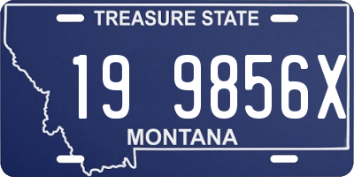 MT license plate 199856X
