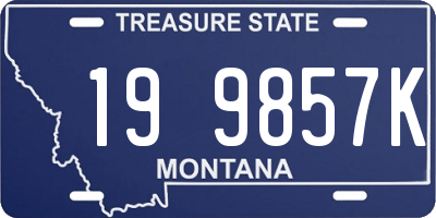 MT license plate 199857K