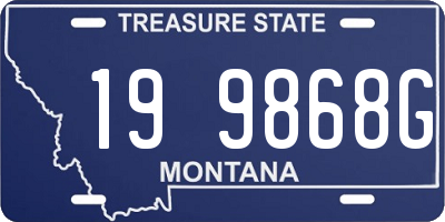 MT license plate 199868G