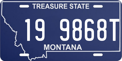 MT license plate 199868T