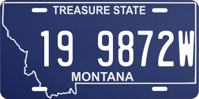 MT license plate 199872W