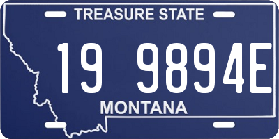MT license plate 199894E