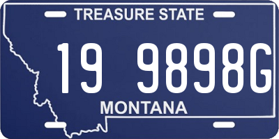 MT license plate 199898G