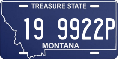 MT license plate 199922P