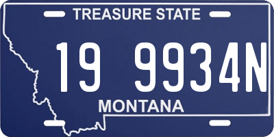 MT license plate 199934N