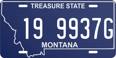 MT license plate 199937G