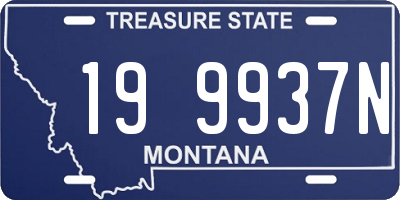 MT license plate 199937N