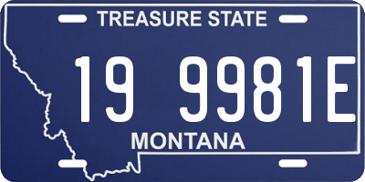 MT license plate 199981E