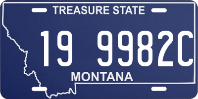 MT license plate 199982C