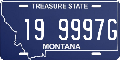 MT license plate 199997G