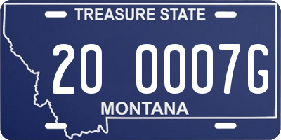 MT license plate 200007G