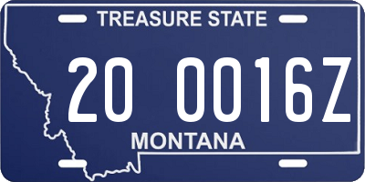 MT license plate 200016Z