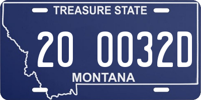 MT license plate 200032D