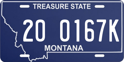MT license plate 200167K