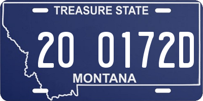 MT license plate 200172D