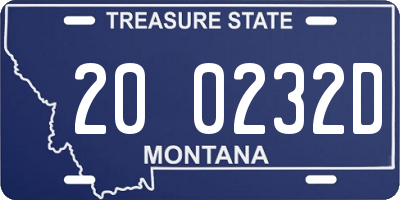 MT license plate 200232D