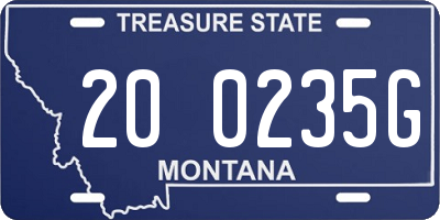 MT license plate 200235G