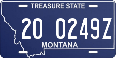 MT license plate 200249Z