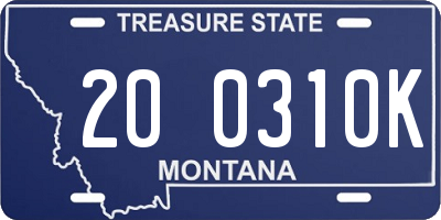 MT license plate 200310K