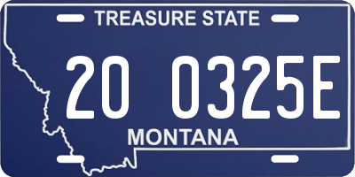 MT license plate 200325E