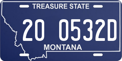MT license plate 200532D