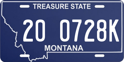 MT license plate 200728K