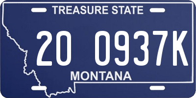 MT license plate 200937K
