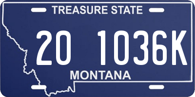 MT license plate 201036K