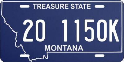 MT license plate 201150K