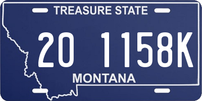 MT license plate 201158K