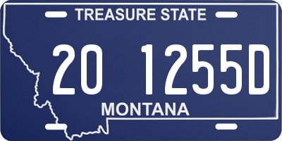 MT license plate 201255D