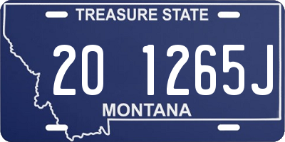 MT license plate 201265J