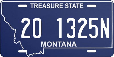 MT license plate 201325N
