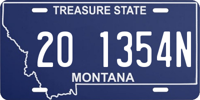 MT license plate 201354N