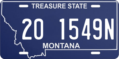 MT license plate 201549N