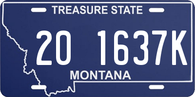 MT license plate 201637K
