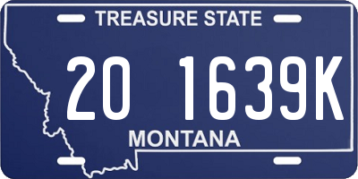 MT license plate 201639K