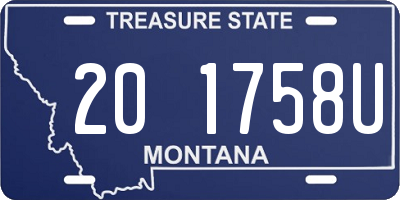 MT license plate 201758U