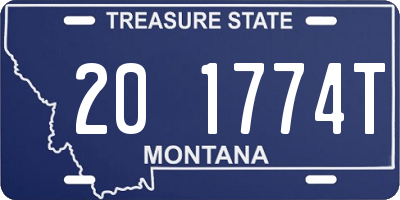 MT license plate 201774T