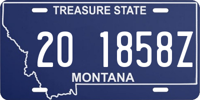 MT license plate 201858Z