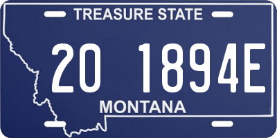 MT license plate 201894E