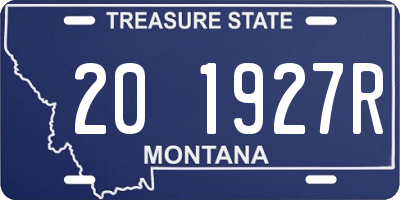 MT license plate 201927R