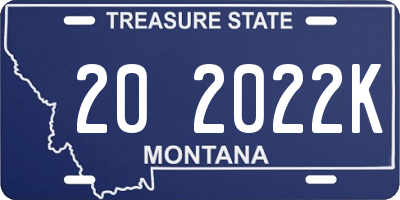 MT license plate 202022K