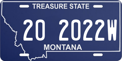 MT license plate 202022W