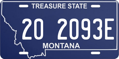 MT license plate 202093E