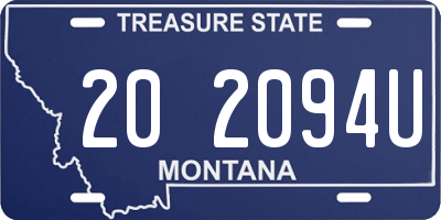 MT license plate 202094U