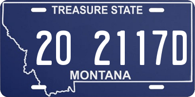 MT license plate 202117D